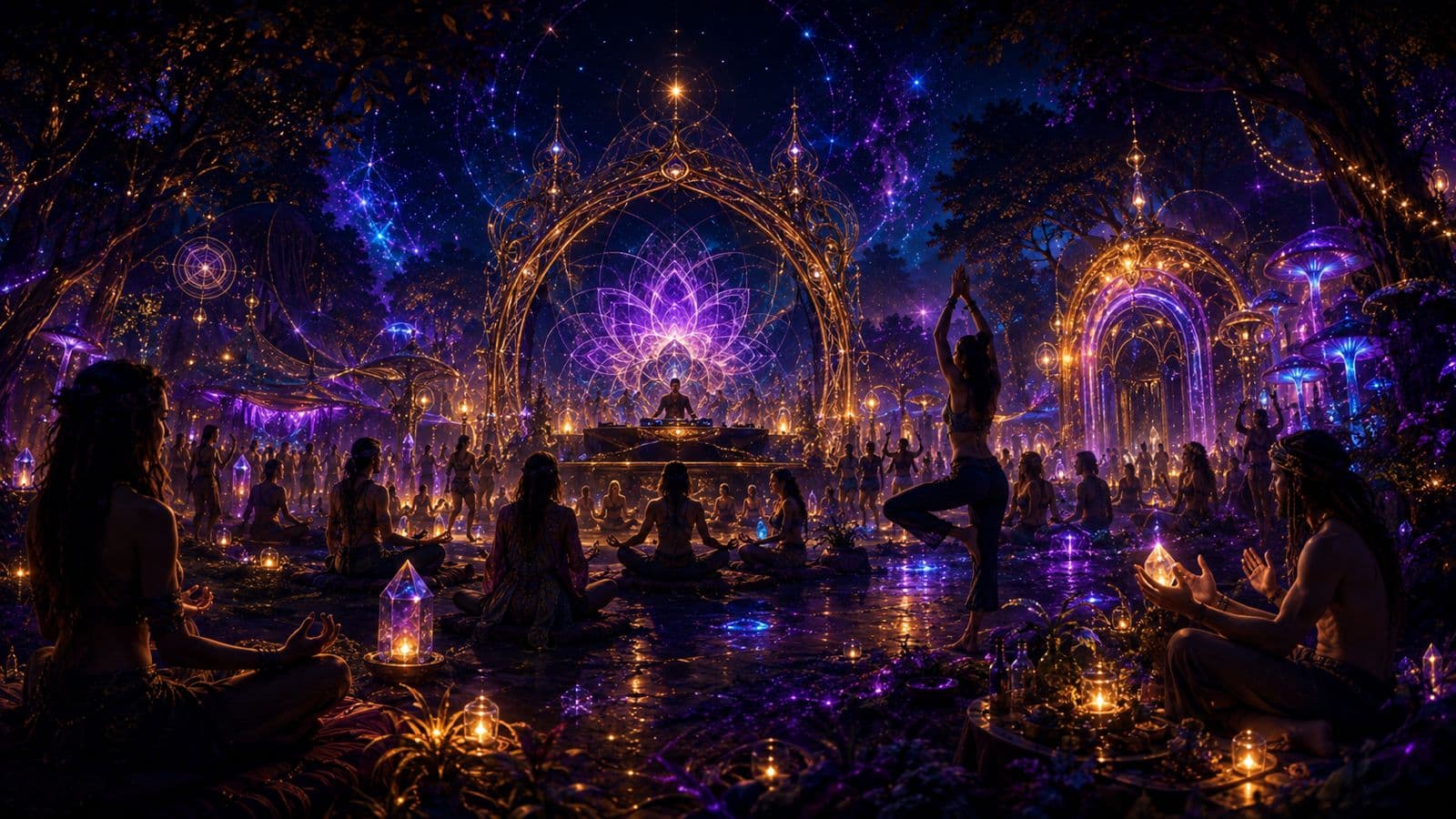 Práticas de meditação e ioga ao ar livre